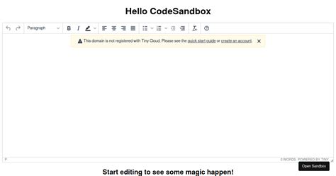 Tiny Mce React Codesandbox