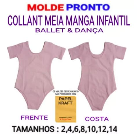 Molde Collant Ballet Meia Manga Infantil Em Papel Kraft Mercadolivre