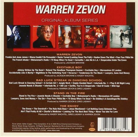 Warren Zevon Original Album Series Uk 5 Cd Set —