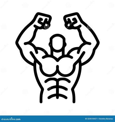 Muscle Icon Or Modern Line Symbol Vector Line Art And Icon Design With Bold Outline Stock