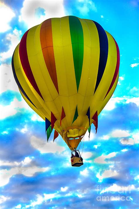 Yellow Striped Hot Air Balloon Photograph By Robert Bales Fine Art America