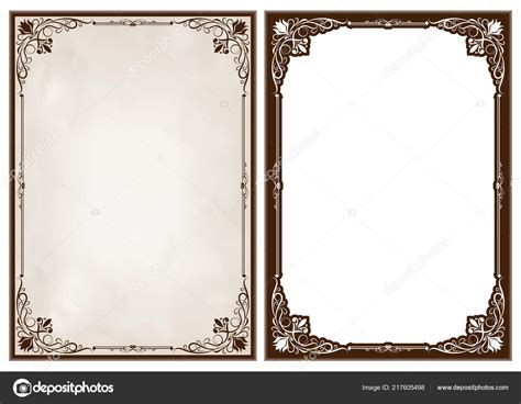 Decorative Frame Vintage Style Beautiful Filigree Retro Border Premium