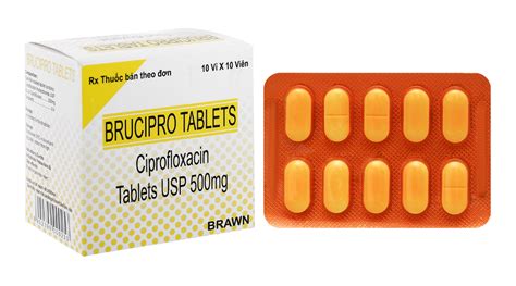 Brucipro 500mg Ciprofloxacin Brawn Hộp 100 viên CÔNG TY TNHH MỘT