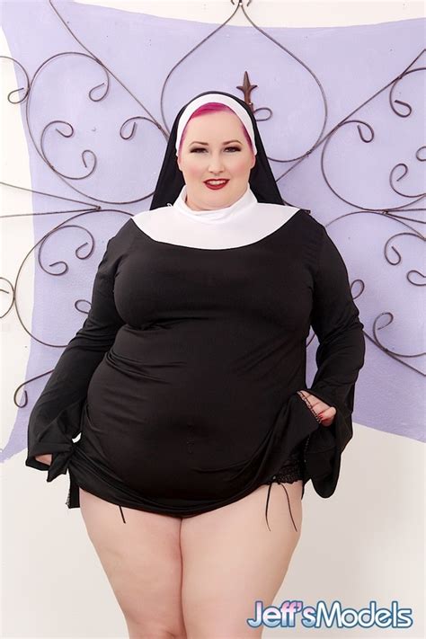 Chubby Busty Redhead Dressed As Nun Blows Golden BBW Picture 1