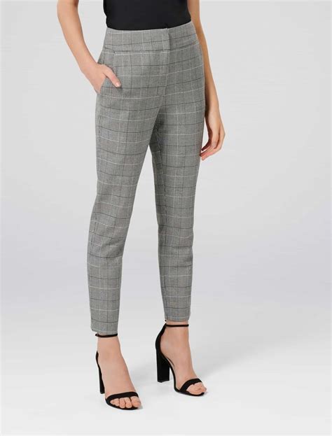 Miranda Petite Check Pants Womens Fashion Forever New Size 10