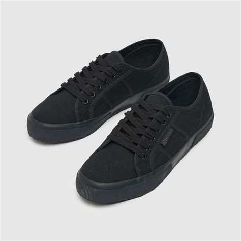 Womens Black Superga 2750 Cotu Classic Trainers Schuh