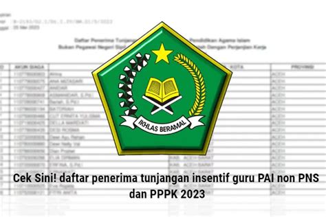 Cek Disini Inilah Daftar Penerima Tunjangan Insentif Guru PAI Bukan