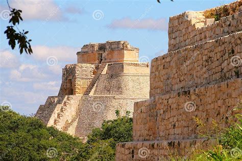 Mayan Pyramids In Uxmal Near Merida Yucatan Mexico V Stock Photo