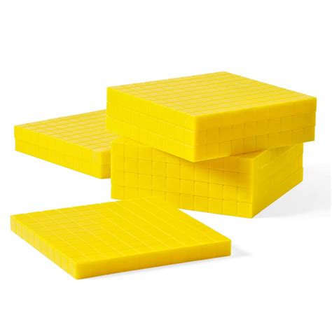 Buy Hand2mind Yellow Plastic Base Ten Blocks Flats Set Place Value