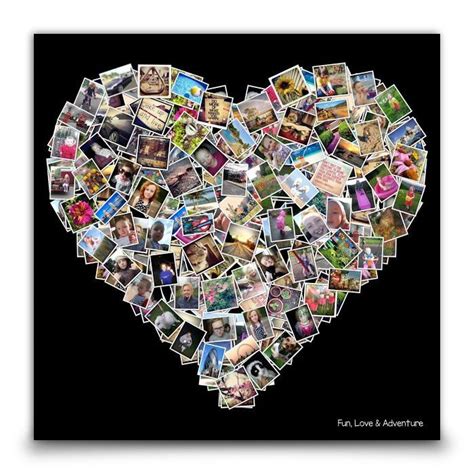 Heart Shape Photo Collage On Canvas 3d Sample And Assisted Ordering