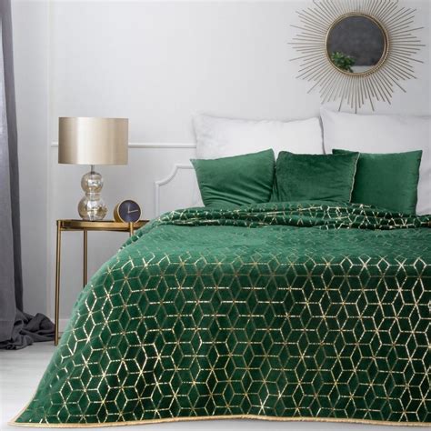 Luxe Bed Beddensprei Brulo Sprei 220x240 Groen Goud