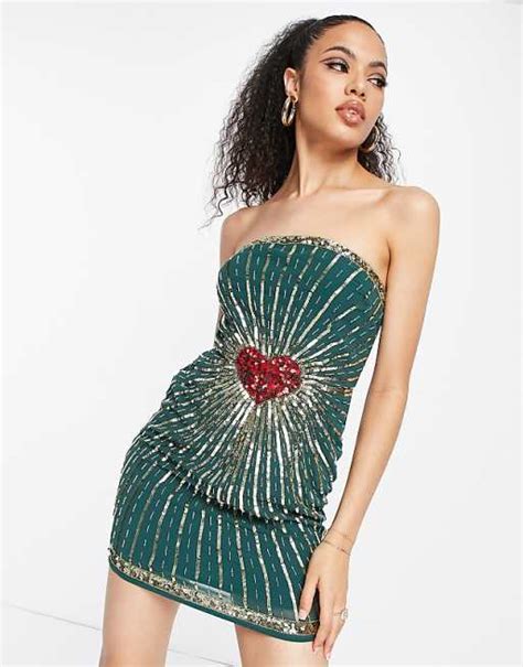 Band Of Stars Robe Bandeau Courte De Qualité Supérieure Vert Forêt