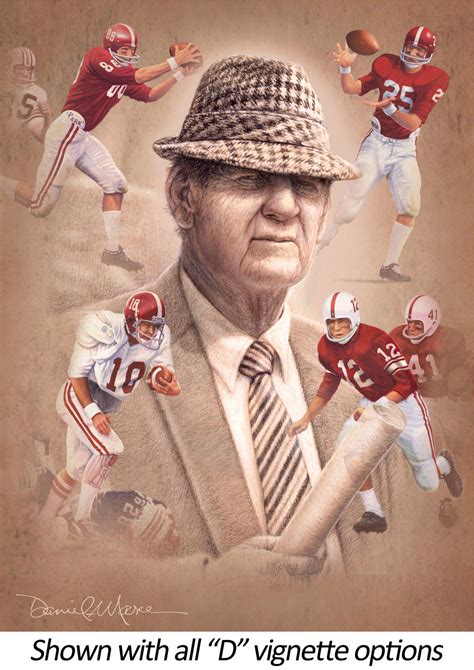 Coach Paul Bear Bryant Portrait By Daniel A Moore