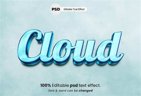 Premium Psd Cloud 3d Editable Psd Text Effect