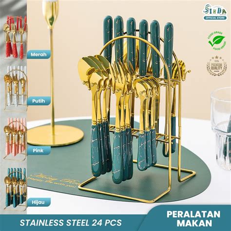 Jual Sinda Sendok Cutlery Set Sendok Sultan Makan Set Isi Set Gold