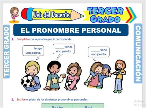 Pronombres Personales Para Tercer Grado De Primaria Web Del Docente