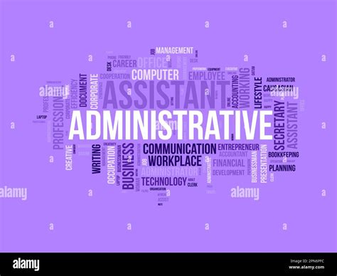 Word Cloud Background Concept For Administrative Assistant Business Presentation Career