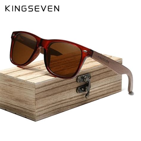 Wooden Polarized Sunglasses Men Women UV400 Protection Glasses Natural