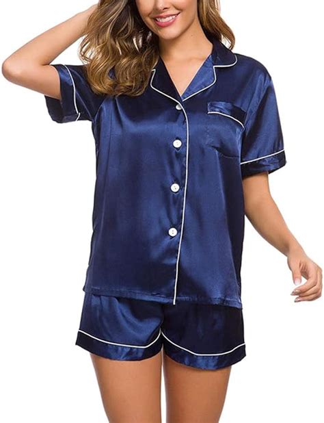 UKKO Nachthemd Vrouwen Plus Size Vrouwen Zijde Satijn Pyjama Set Korte