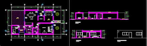 Housing Two Bedrooms Dwg Section For Autocad Designs Cad