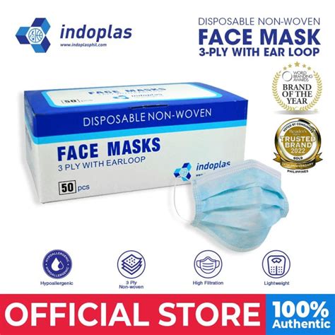 Indoplas Disposable Face Mask 3 Ply With Earloop Lazada PH