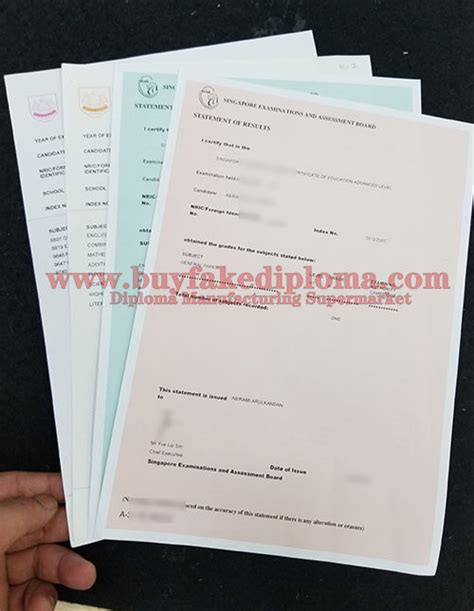 Singapore Cambridge GCE O Level Fake Certificate Sample Buy Fake