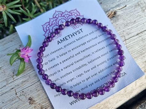 Amethyst Bead Bangle Mm Hello Indigo Halo