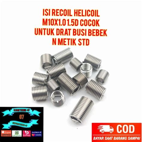 Jual Isi Recoil Helicoil M X D Cocok Untuk Drat Busi Bebek N