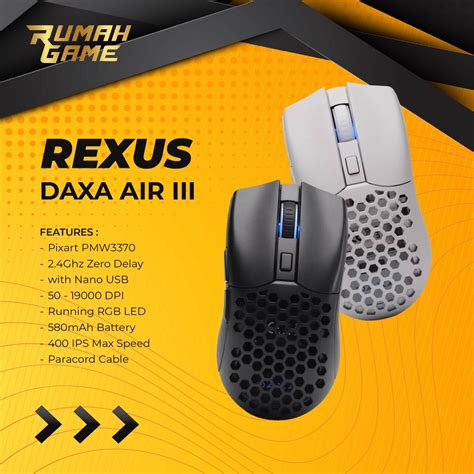 Jual Mouse Gaming Rexus Daxa Air Iii Pro Wireless Rgb Ultra Lightweight