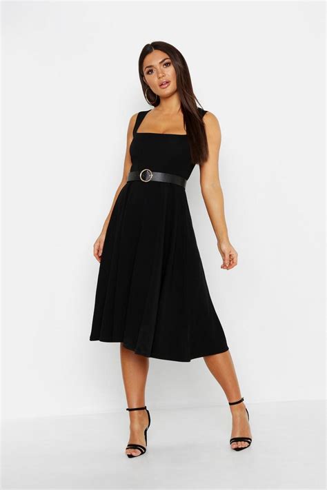 Square Neck Midi Skater Dress