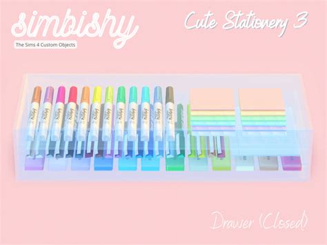 The Sims Resource Cute Stationery 3 Drawer Closed