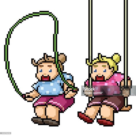 Pixel Art Girl Play Fun Stock Illustration Download Image Now Adult Art Cartoon Istock