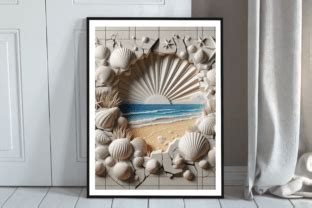 Cracked Wall Beach Sea Shells Background Graphic By Craft Fair