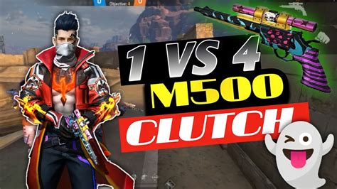 Free Fire Max 1 Vs 4 💥 Clutch Cs Rank M500 💥 Garena Free Fire