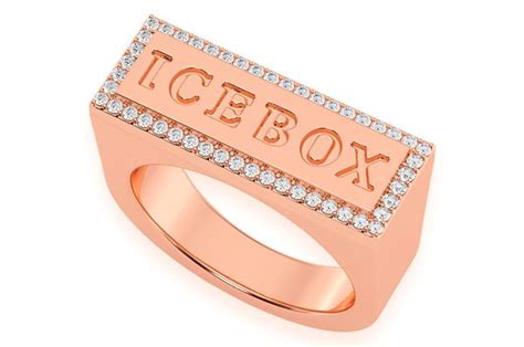 Icebox Icebox Logo Diamond Ring K Solid Gold Ctw