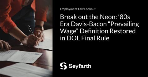 Break Out The Neon 80s Era Davis Bacon Prevailing Wage Definition