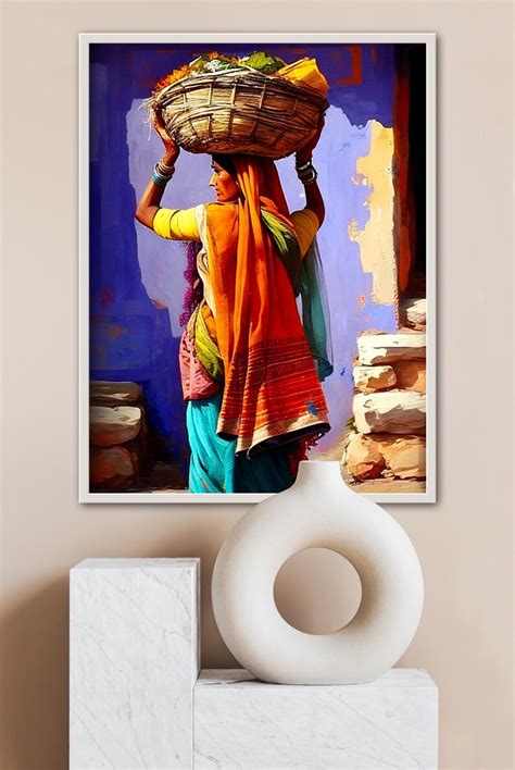 Original Indian Canvas Painting Indian Art Print Modern - Etsy