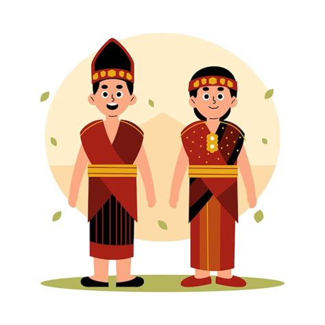 Premium Vector Sumatera Utara Traditional Couple In Cultural Clothing