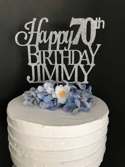 70th Birthday Cake Topper Custom Birthday Cake Topper 70th Etsy