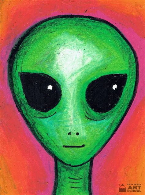 Alien Art Lesson Plan - Alien by Easy Peasy Art School