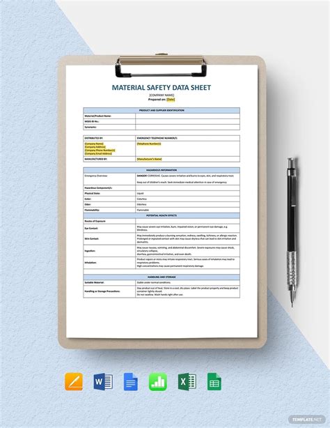 Safety data sheet example | Up Forever