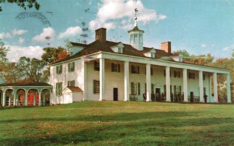 Postcard Va Mount Vernon George Washingtons Mansion Posted 1962 Vintage