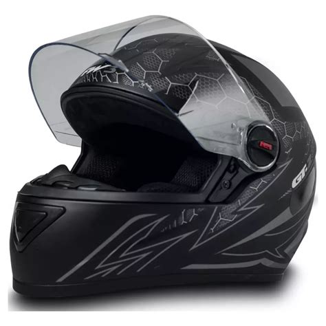 Capacete Moto Gt2 Preto Fosco E Grafite Fw3 Narigueira 58 Shopee