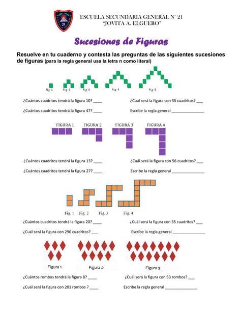 Sucesiones De Figuras Worksheet Math Map Nancy