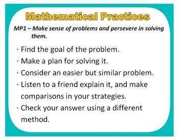 Common Core Posters Standards For Mathematical Practice For All