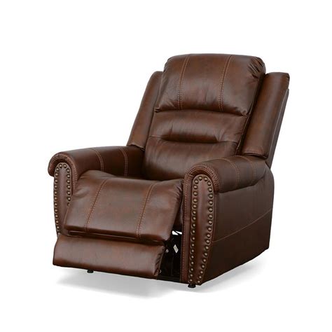 Oscar Fabric Power Recliner Light Brown Flexsteel Furniture Cart