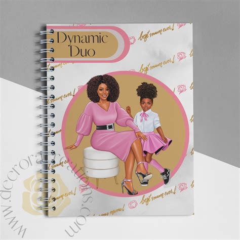 African American Spiral Notebook Notebook African American Notebook Afro Notebook Momma And Me