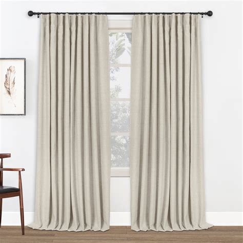 Blackout Curtains 2 Panels Set Linen Textured Blackout Drapes Thermal