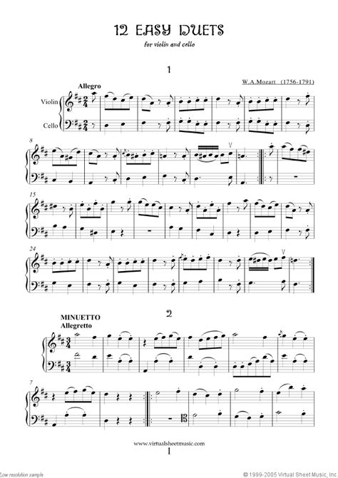 Easy Duets Sheet Music For Violin And Cello Pdf Interactive Sheet