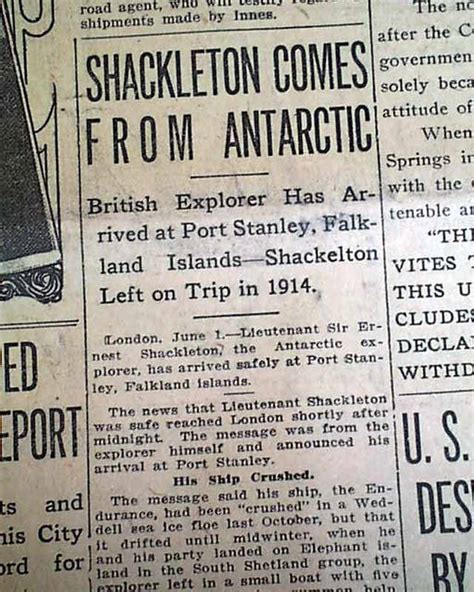 Sir Ernest Shackleton Polar Exporer Antarctic Heroics Recovery